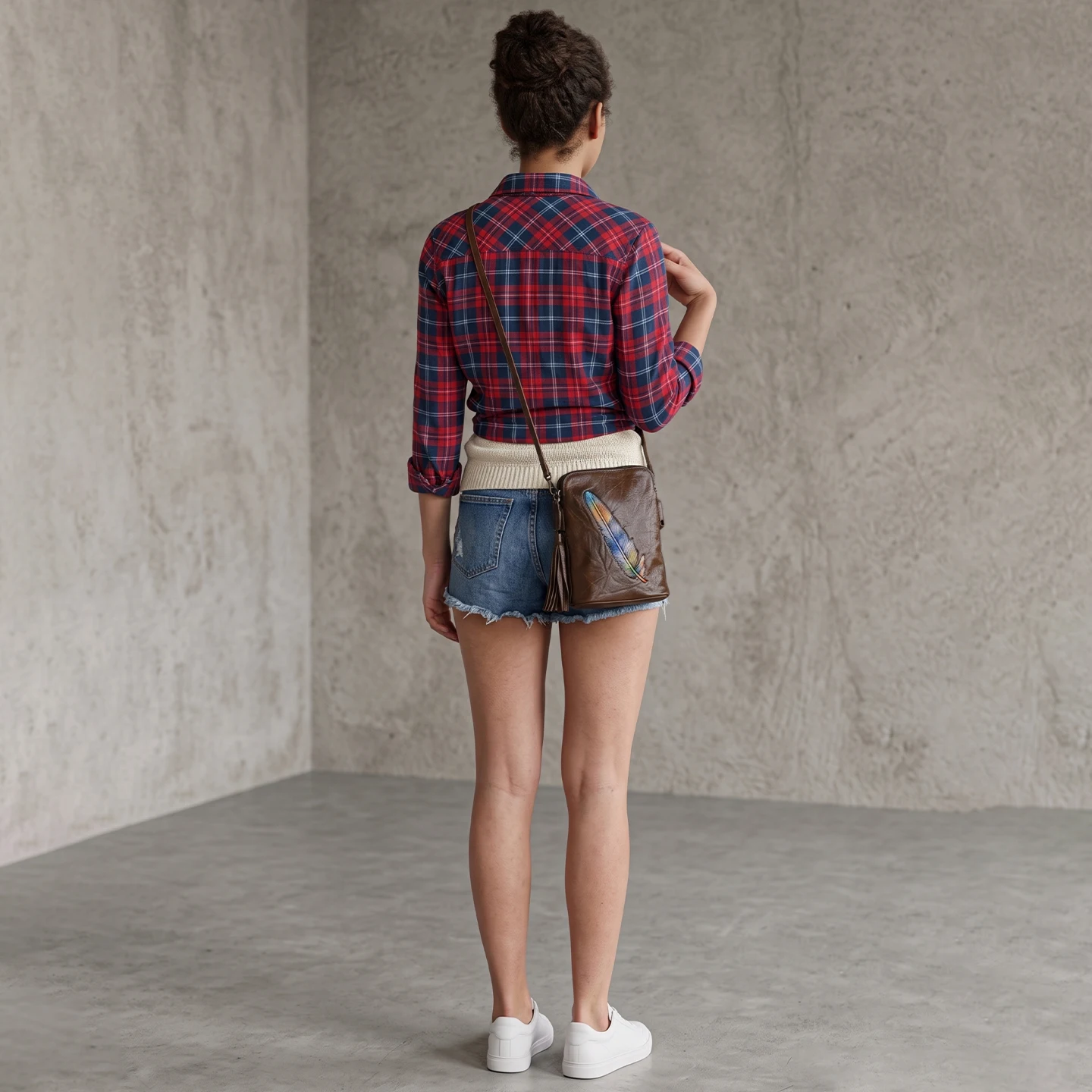 Interior Design High End - Bolsa transversal feminina mini de couro