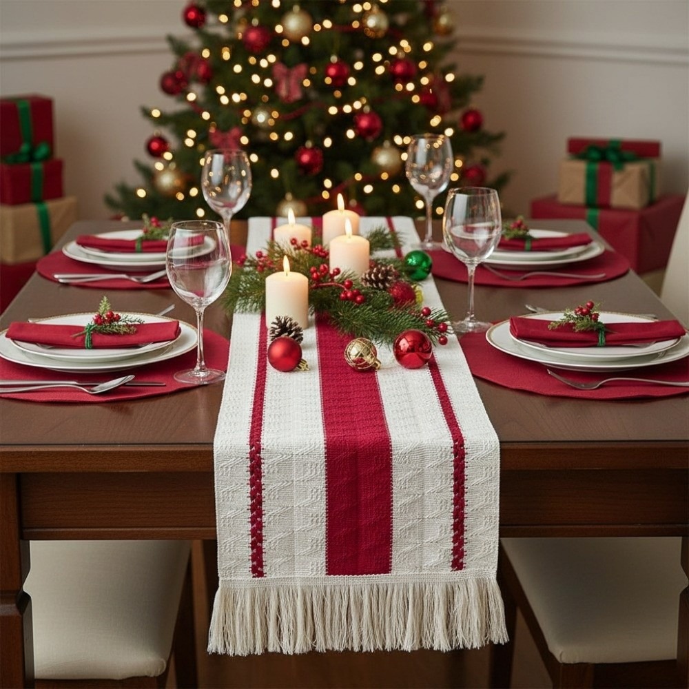 Caminho de mesa de estilo boêm - Table Runner avaliação e preço